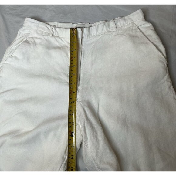 Abercrombie Fitch Women’s Tailored Linen-Blend Wide Leg Pants White 12 L 31x28 - Picture 7 of 9